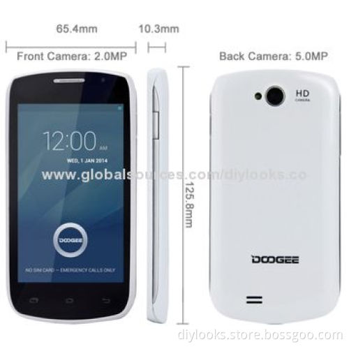 Smartphones, Doogee Collo3 DG110 White, GPS + AGPS, Android 4.2.2, MTK6572 1.0GHz Dual-core